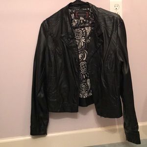 Black faux leather jacket